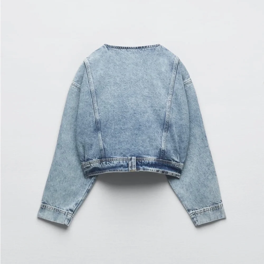 Zara Washed Effect Denim Jacket - Picture 7 of 9